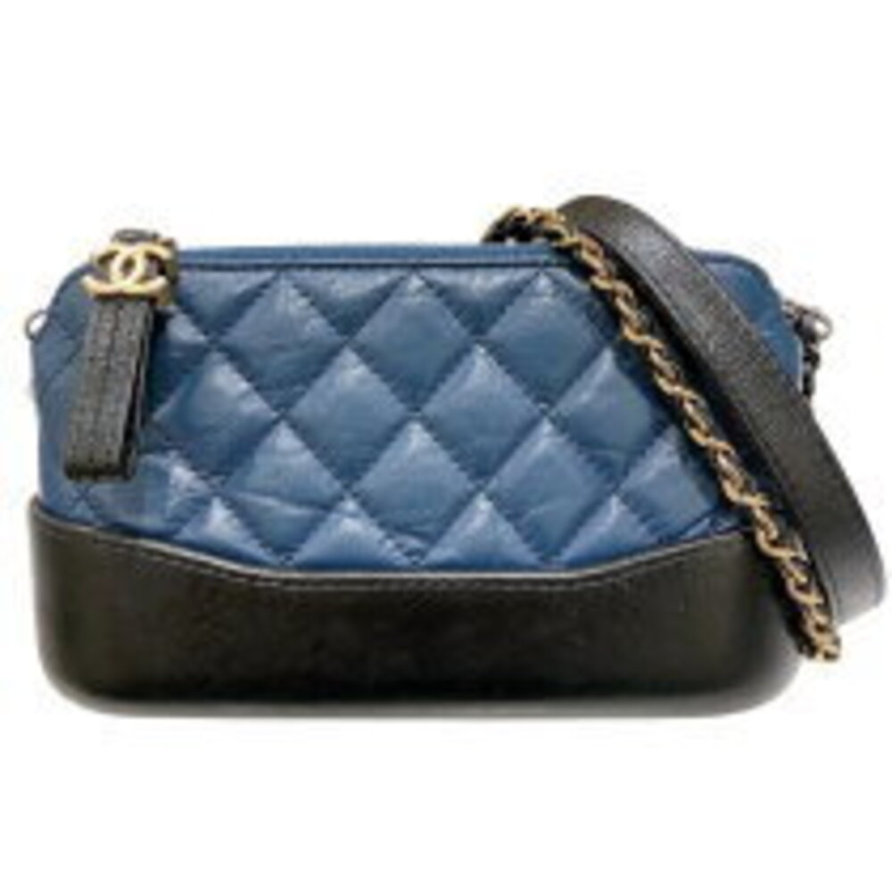 CHANEL Gabriel de Blue Black Calfskin Shoulder Bag